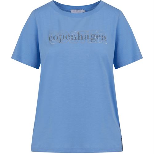 COSTER COPENHAGEN T-SHIRT, T-SHIRT WITH LOGO, BRIGHT SKY BLUE